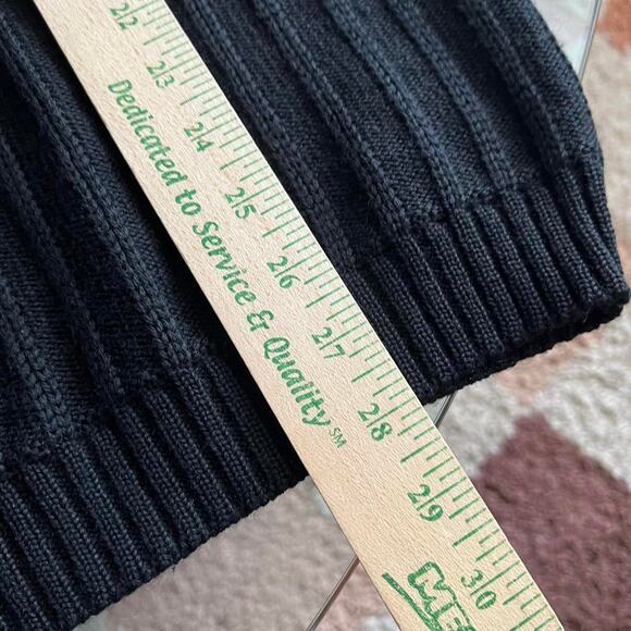 60s Marshall Field & Co Black Gold Crewneck Wool Sweater Size M - Picture 6 of 7